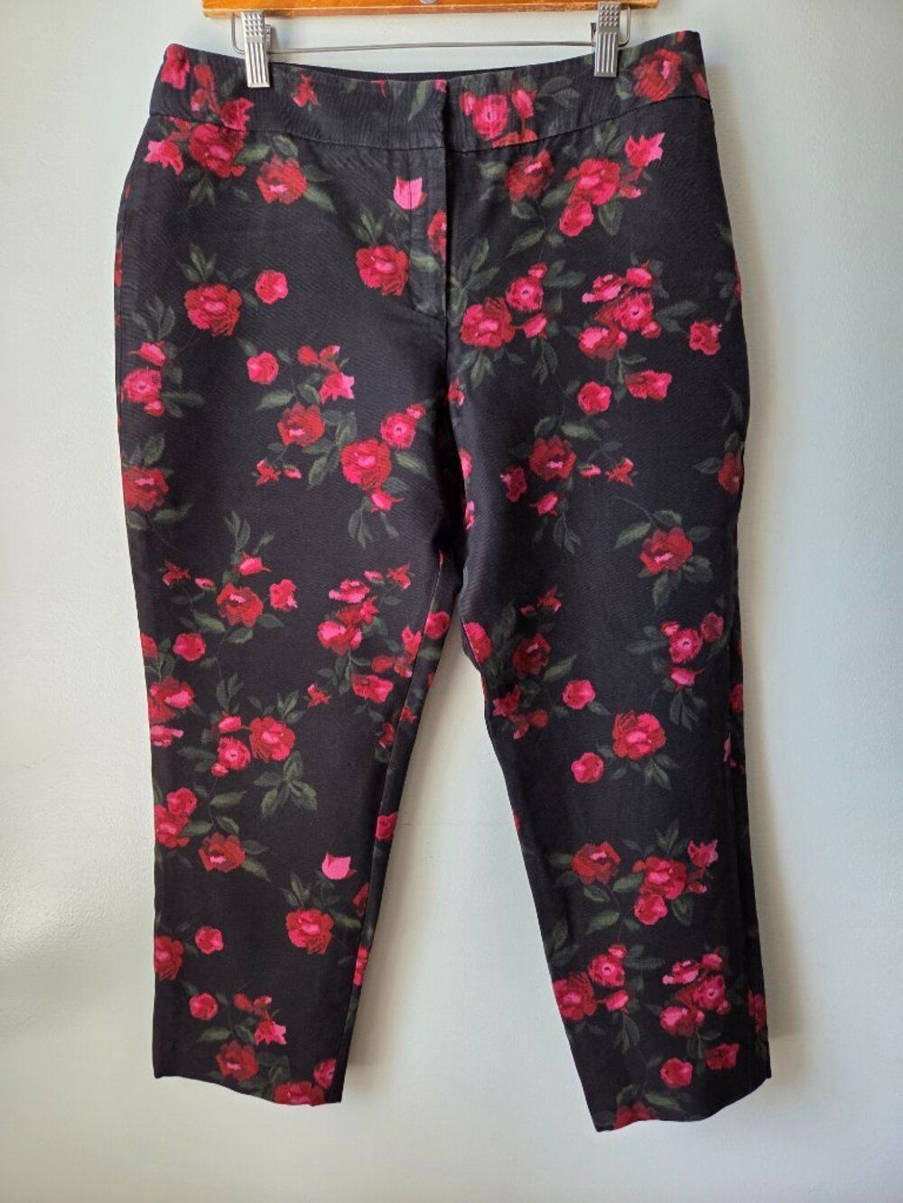EUC TALBOTS PETITES HERITAGE FLORAL ROSE PRINT COTTON SILK BLEND SIZE 14P